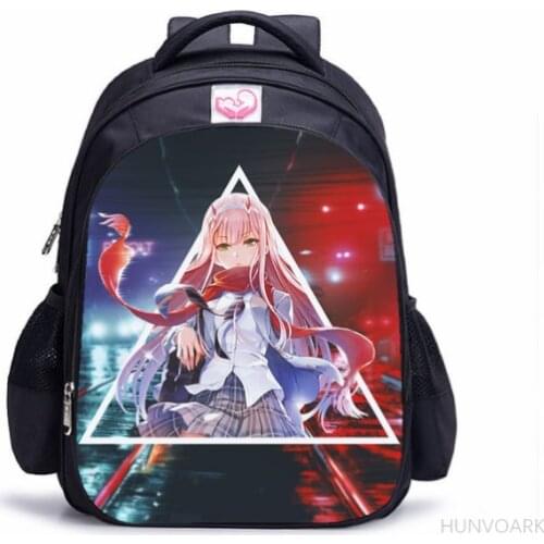 16 inch Anime Darling In The FranXX Children Backpack Student Schoolbag Zero Two Boys Girls Shoulder Bags Orthopedic Mochila