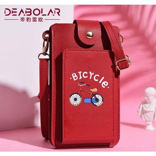 Fashion Phone Bag Womens Korean Crossbody Bags Mini Shoulder Bag Printed Ladies Long Card Case Wallet Women Bags Bolso Mujer