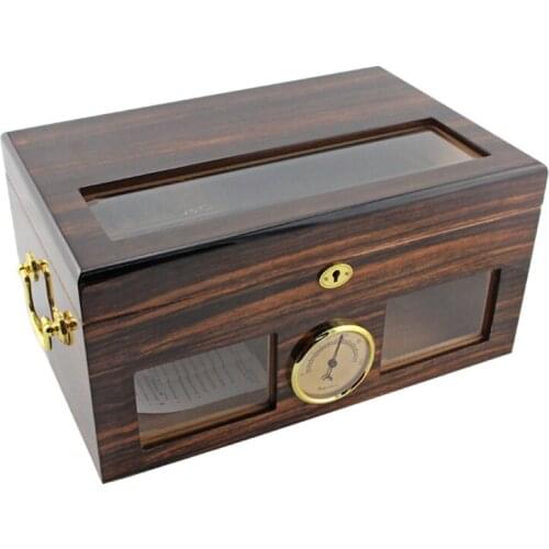 Cohiba Cedar Wood Cigar Cigarette Humidor Travel Visual Window W/Lock Humidifier Hygrometer Tobacco Case Box Smoking Tool