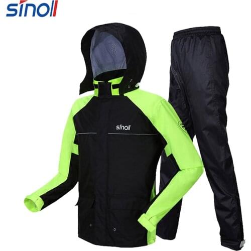 SINOLL Waterproof Raincoat+Rain Pants Cycling Rain Suit Bicycle Rain Jacket Sports Riding Motorbike Rain Coat Motorcycle