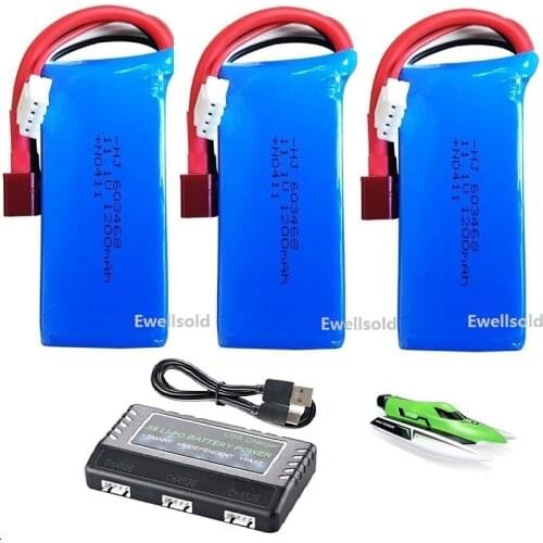 WLtoys Car WL915 High Speed Vehicle F1 Racing Boat Parts RC Battery 11.1v 1200mah 3S T Plug with Charger case