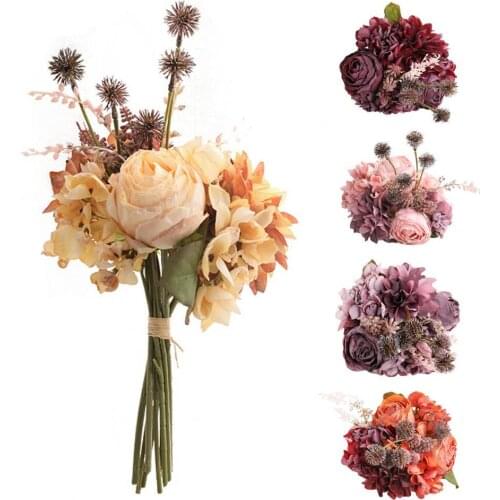 Bright-colored Artificial Flower Exquisite No Withering Faux Silk Flower Simulation Rose for Home