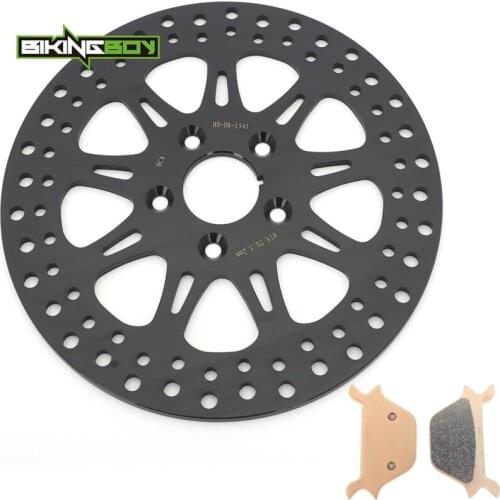 BIKINGBOY FXR Super Glide FXRT Sport Glide FLST Heritage FLSTF Fat Boy FXSTC FXSTS 96 97 98 99 Rear Brake Disk Disc Rotor + Pads
