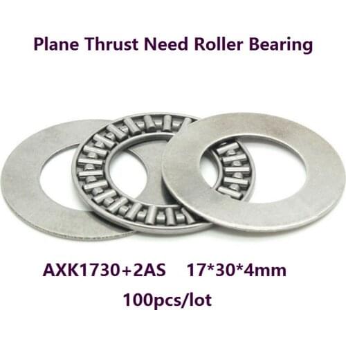 100pcs/lot AXK1730+2AS Plane Thrust Need Roller Bearing 17×30×4mm needle roller cage assemblies 17*30*4mm