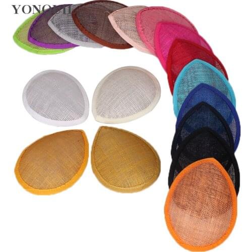 13CM Teardrop Sinamay Fascinator Base DIY Women Millinery Base Cocktail Hats Material Party Hair Accessories 17 Color for Select