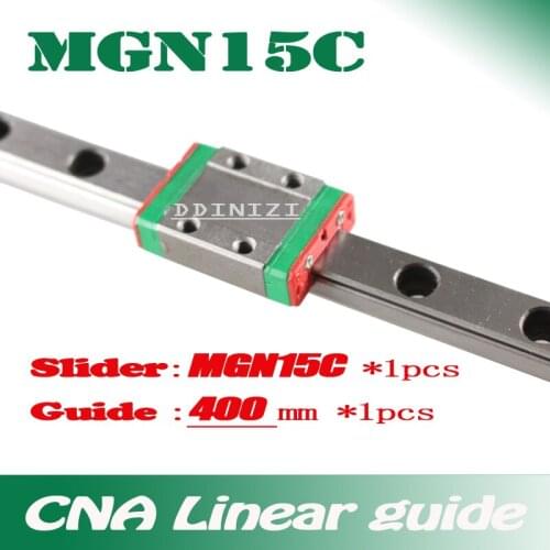15mm Linear Guide MGN15 L=400mm linear rail way + MGN15C Long linear carriage for CNC X Y Z Axis Free shipping