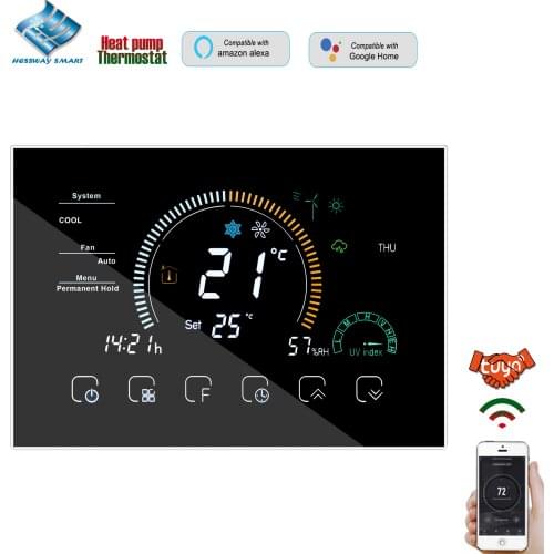 24V Power Heat Pump Changeover Valve THERMOSTAT WIFI for Compress,Fan,Auxiliary Heat Relay Cooling Transformer