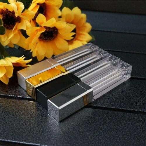 7.5ml 10/30/50pcs Empty Makeup DIY Lip Gloss Bottle Square Four color Lip Gloss Tube with LED Light Mirror Labial Glair Bottle