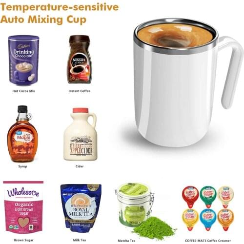 Smart Self Stirring Coffee Mug Automatic Nixing Stainless Steel Cup for Drink Coffee Milk No Battery No Spoon Needed for Office