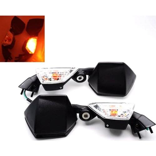 For Kawasaki Ninja ZX-6R ZX6R 2005-2008 ZX-10R ZX10R 2004-2010 Motorcycle ABS LED Turn Signal Integrated Side Rearview Mirrors