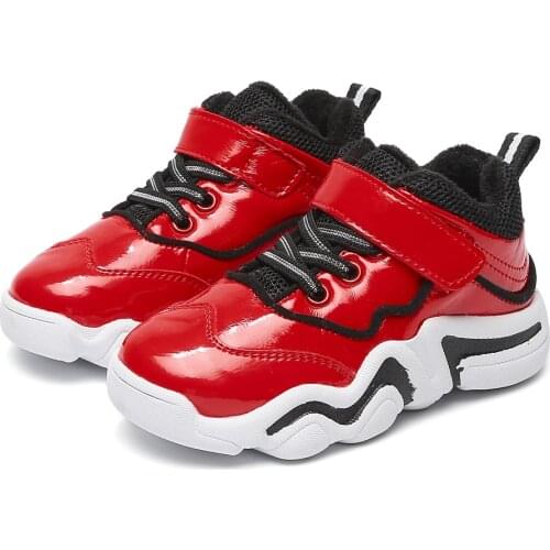 Little boys and girls ankle boots sneakers running shoe flexible sole short fur chaussure bebe zapatos kids boots 2019 autumn