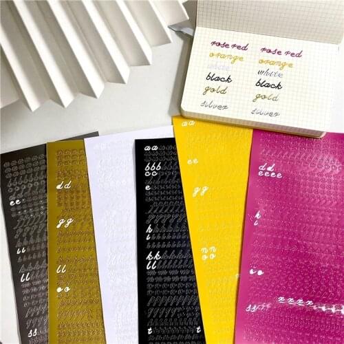 Bronzing Handwriting Alphabet Letter Number Stickers DIY Idol Card Album Scrapbooking Diary Decoration Sticker Korean Stationery