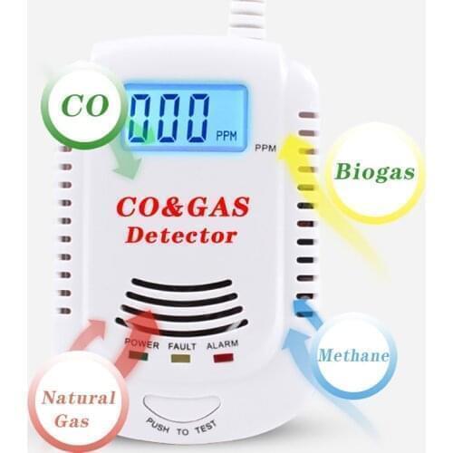 Methane And Propane CO Gas Leak Detector LED Display 2 in 1. Intelligent Alarm For Combustible Gas Detection