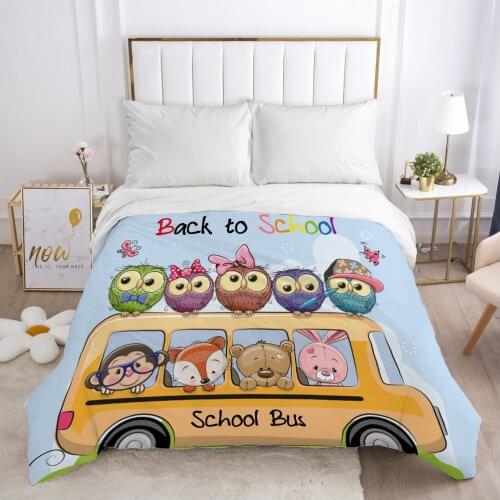 Cartoon Childrens Duvet cover Quilt/Blanket/Comfortable Case Bedding for kids baby boy girls 140x200 240x220 for Home Car bus