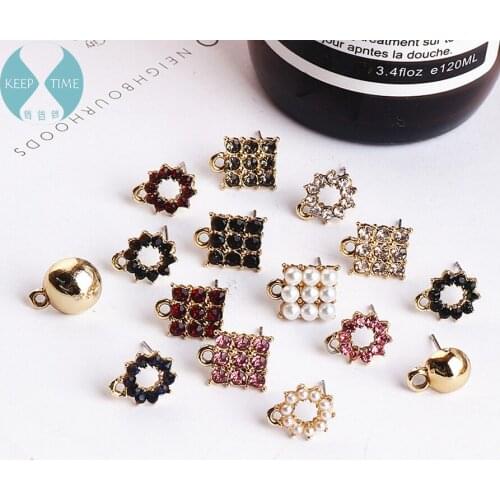 DIY handmade jewelry accessories Korea alloy earrings square hollow round earrings earrings pendant material