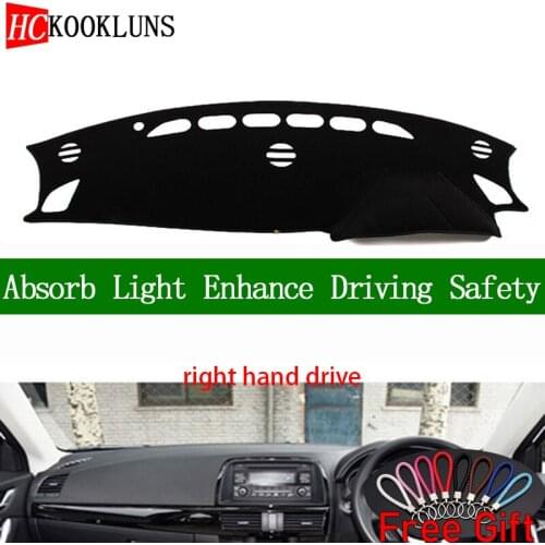For mazda cx-5 CX5 2013 2014 2015 2016 Right Hand Drive Dashboard Cover Car Stickers Dash Mat Carpet Interior Accessories