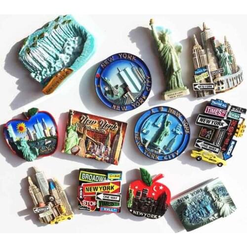 United States Travel Fridge Magnets Statue of Liberty Broadway New York Landmark Souvenir Refrigerator Magnetic Home Dec
