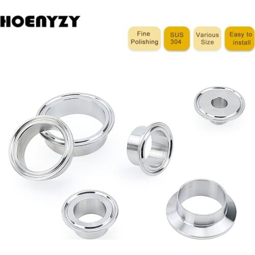 5Pcs 19mm 25mm 32mm 38mm 45mm 51mm 57mm 63mm 76mm OD Stainless Steel Flange 304 Sanitary Pipe Weld Ferrule Tri Clamp Type