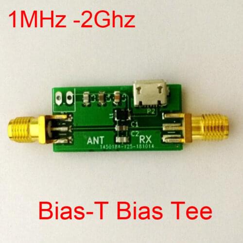 Bias-T RF Biaser Bias Tee 1M -2Ghz DC blocker Coaxial feed Active Antenna Bias SDR GPS FOR Ham Radio AmplifieR DC USB