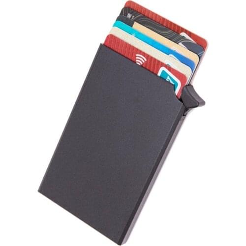 Rfid Wallet aluminum Metal Credit Business Mini Card Wallet 2021 Dropshipping Man Women Smart Wallet Business Card Holder