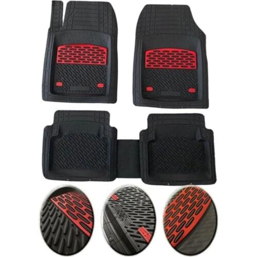 Mat for Renault Clio 4. 2012-2019 Compatible Extra Channeled Pool Mat Set Chrome Red 4d