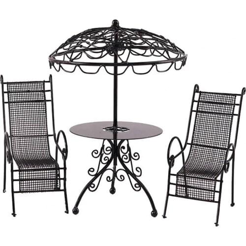 Mini Table Chairs Funny Decorative Display Mold Dollhouse Garden Table Chair for Home Craft DIY Embellishment Accessories