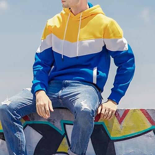 Fashion Men Women Hooded Sport Jacket Men Fitness Jersey Long Sleeve Color Block Pockets Hoodie Thick Sport Hooded Sweatshirt