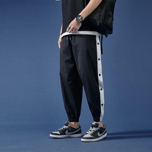 Autumn Casual Pants Man Hip Hop Streetwear with Two Rows of Button Fashion Oversized Trousers for Men Jogging Pants Men