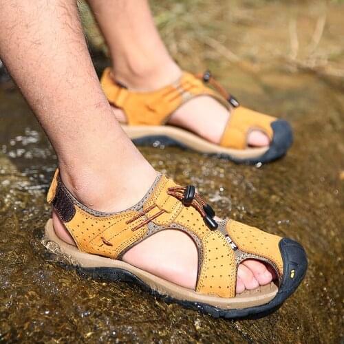 Para casual summer plage comfort in leather sandals piel mens slip samool praia luxury sandalhas white loop sandalia genuine 39