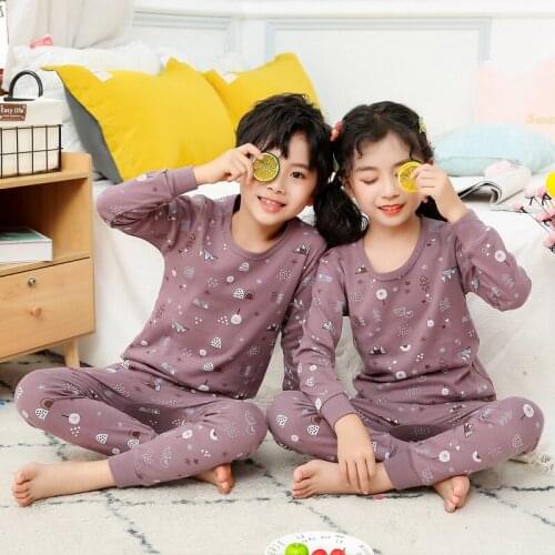 Kids Girls Pajama Sets New Autumn Pyjamas For Boys Sleepwear Baby Girl Clothes Long-sleeve T-Shirt+Pant 2Pcs Childrens Pajamas