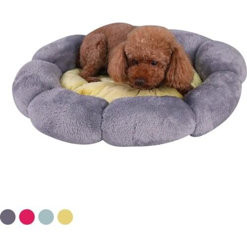Pet Supplies Round Warm Dog Sofa Breathable Comfortable Cat Bed Filled Cotton Puppy Kennel Suitable for Teddy Dog Accessories