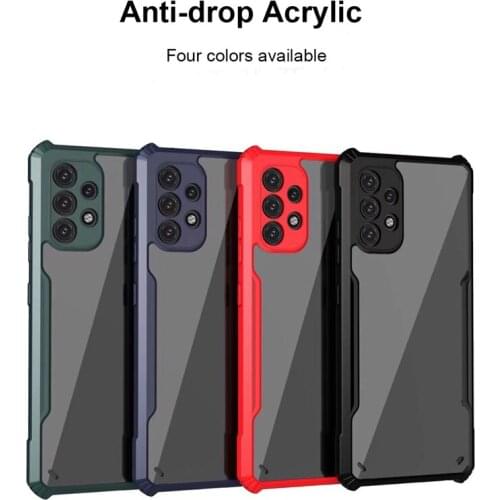 Shockproof Armor Bumper Phone Case For Samsung Galaxy A32 A52 A72 A22 A42 A02 F62 Transparent Anti-Fall Acrylic Back Cover Coque