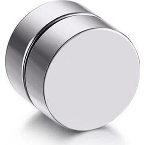 Miasol Punk Men Strong Magnet Magnetic Ear Stud Set Non Piercing Earrings Fake Earrings Gift for Boyfriend Lover Jewelry