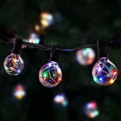 G40 Led Globe String Lights with RGB Clear Bulb 7.5M 25LED Backyard Patio Outdoor Fairy Light Garland Christmas Decoration 2021