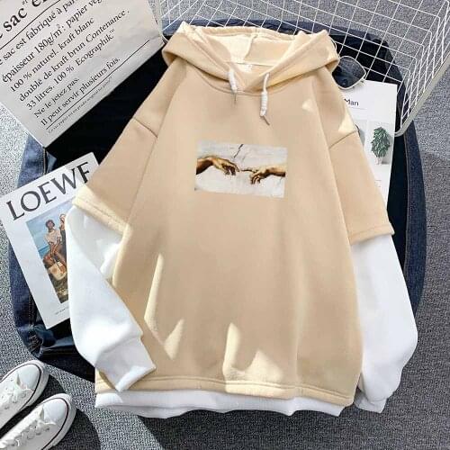 Michelangelo Harajuku Hoodie Sweatshirts Retro Gesture Graphic Sweatshirt Vintage Kawaii Clothes Casual Fashion Pullovers