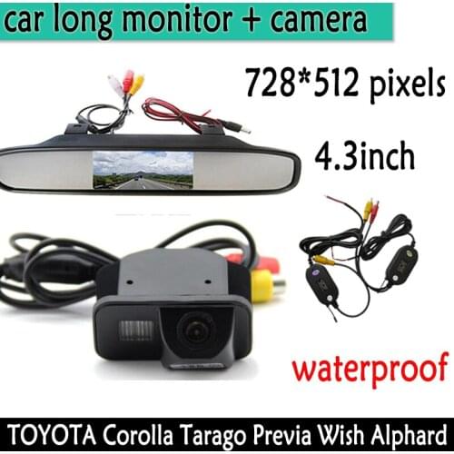 Waterproof Car Rearview Parking Camera With 4.3 Inch Monitor For Reversing Backup for TOYOTA Corolla Tarago Previa Wish Alphard
