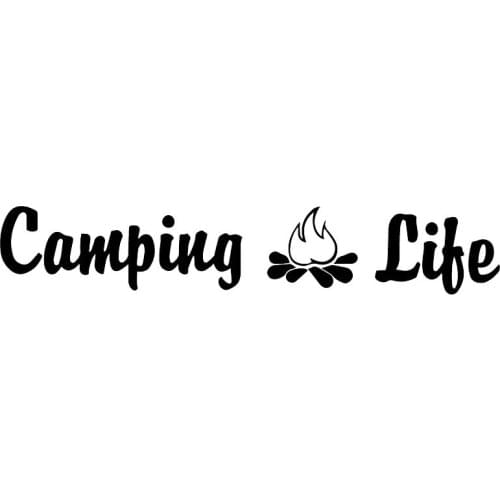 19cm*3cm Camping Life Campfire Car Sticker Personalized Waterproof Decal Laptop Truck Motorcycle Auto Accessories PVC