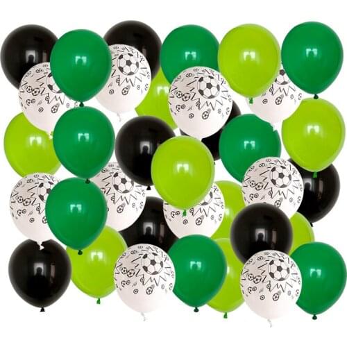40pcs 12inch Football Soccer Latex Balloons Green Birthday Theme Party Decor Air Ballon Boys Birthday Games Toys Party Supplies