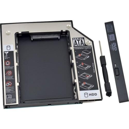 High Quality Universal SATA 3.0 2nd HDD Caddy 12.7mm for 2.5" SSD Case Hard Drive Disk Enclosure for Laptop CD-ROM Optical Bay