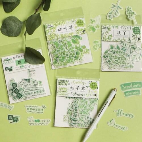 XINAHER 20-40pcs/bag green plants grass mini paper sticker bag package DIY diary decoration sticker album scrapbooking