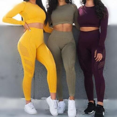 Ladies Sports Shark Suit Sportswear Seamless Yoga Suit Elastic Fitness Sports Tights Long Sleeve Yoga Suit Gym Equipment