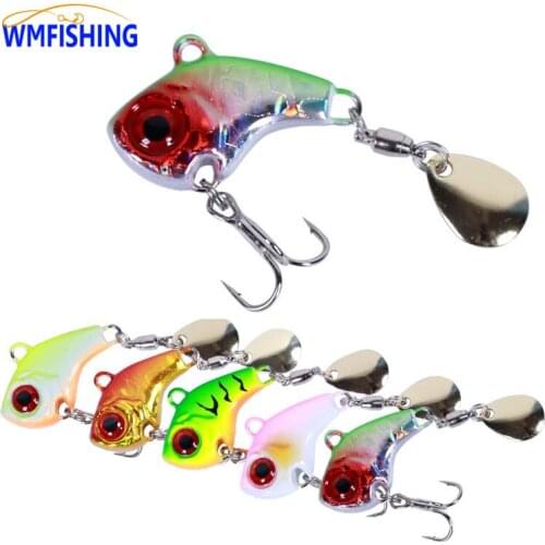 1PC Rotating Metal VIB 7g/10g/14g/21g Vibration Bait Spinner Spoon Fishing Lures Jigs 5Color Trout Hard Baits Tackle Pesca Peche