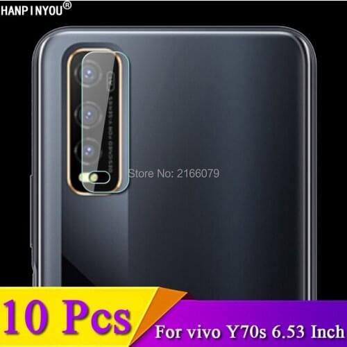10 Pcs/Lot For vivo Y70s 6.53" Anti-Scratch Clear Rear Camera Lens Protective Protector Cover Soft Tempered Glass Film Guard