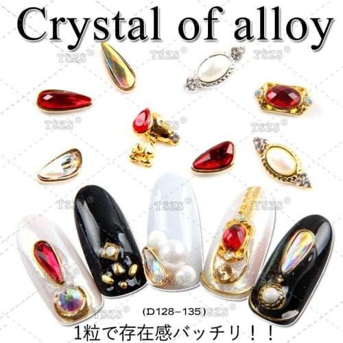 10pcs/lot 3D Charm Alloy Rhinestones Nail Art Decorations Water drop wings pearly dog DIY Nail Jewelry Supplies