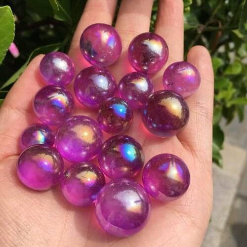 200gNatural Rainbow Crystal Ball Quartz Sphere Aura Angel Chakra Electroplated Orb Minerals Healing Massage
