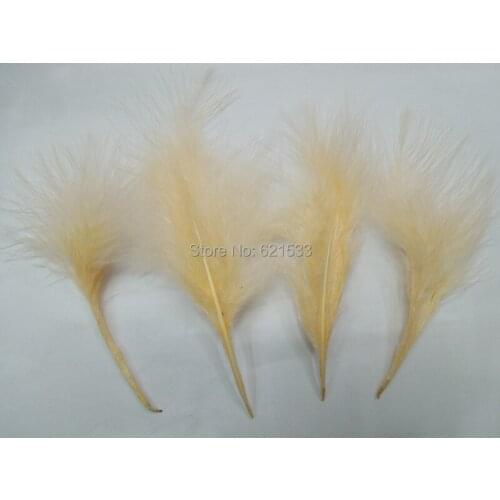 200pcs/Lot 10-18cm Champagne Colour Turkey MARABOU Feathers for Fly Tying,Loose Craft Feathers for Jewelry Making
