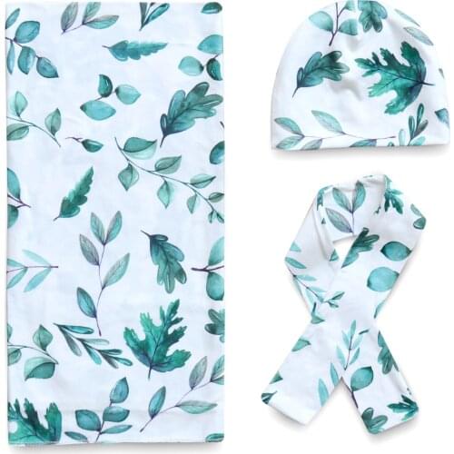 3 pcs Eucalyptus Swaddle Sets Hospital Receiving Blanket Newborn Boys Girls Unisex Neutral Blanket Print Bedding Cotton wrap set