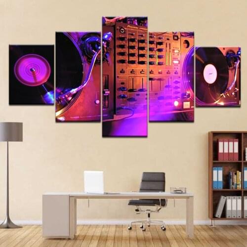 5Panel HD Printed DJ Night Club Of Mural Bar wall posters Print On Canvas Art Painting For home living room decoration