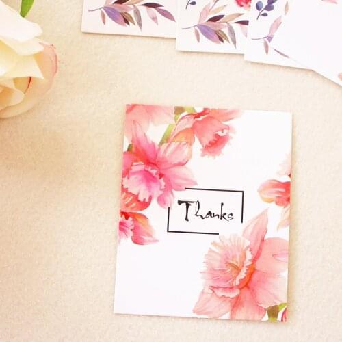 50 Pcs/lot Vintage Cute Flowers Postcards Thanks Series New Year Greeting Card Mini Gift Postcard Message Greeting Card