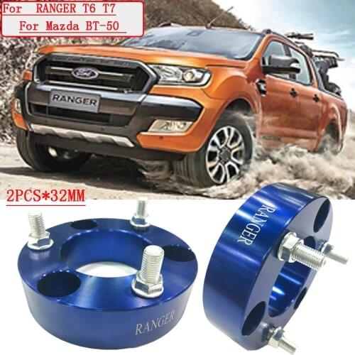 4x4 Accesorios Front Coil Strut Spacer 32mm Car Aluminum Coil spring Lift Spacer Kit For FORD Ranger T6 T7 T8 BT50 2012